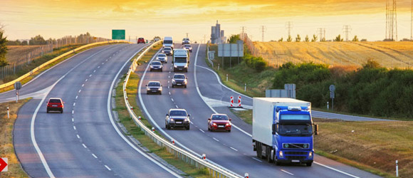 Steel used in nthe transport industry - phto of traffic on a motorway