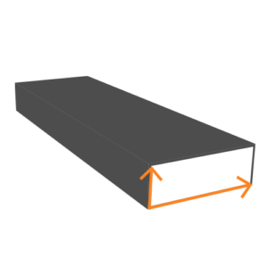 Black flat steel bar 3d illustration