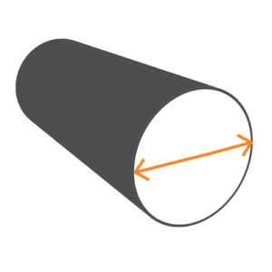Black round steel bar 3d illustration