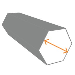 Bright hexagon steel bar 3d illustration