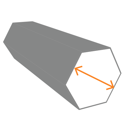 Bright hexagon steel bar 3d illustration