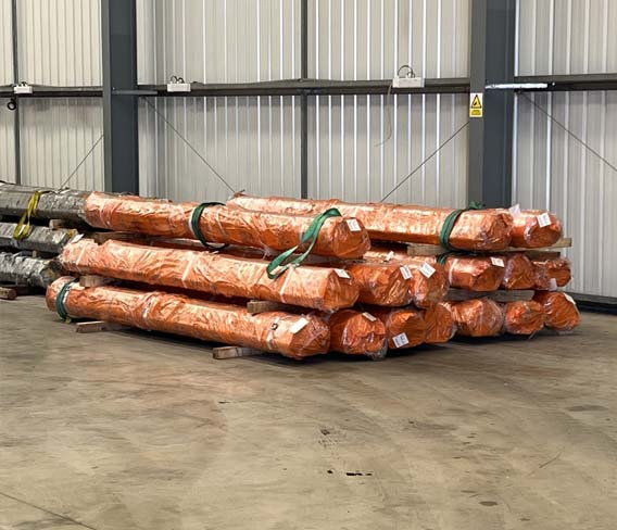 Photo of steel stock within new warehouse