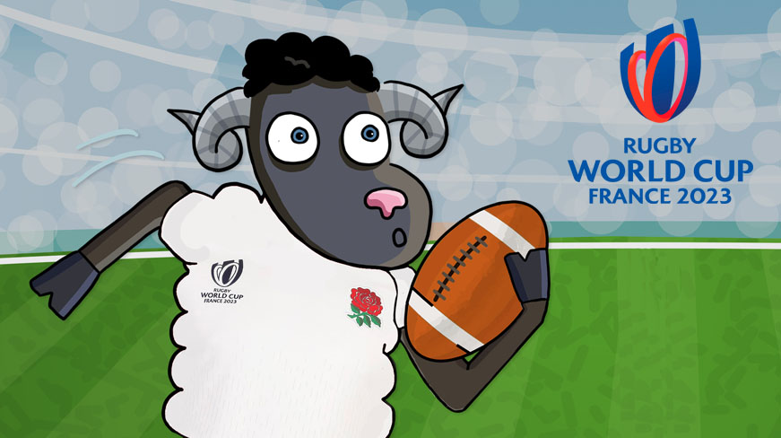 OTIF Sheep running with rugby ball