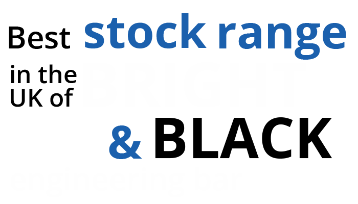 Typographic about steel stock range