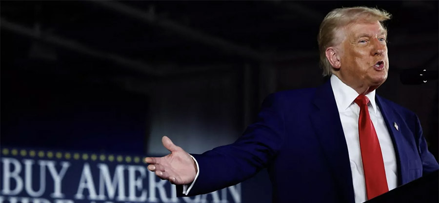 Sleazy, deranged, orange-faced man-baby