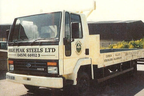 Archive footage of High Peak Steels delivery wagon in white