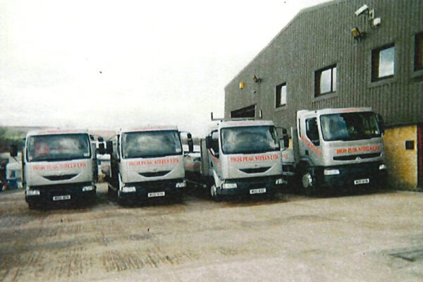 Archive footage of High Peak Steels delivery fleet