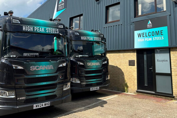 Two High Peak Steels wagons parked by reception