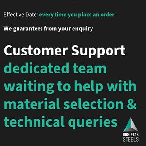 Steel stock customer support typographic
