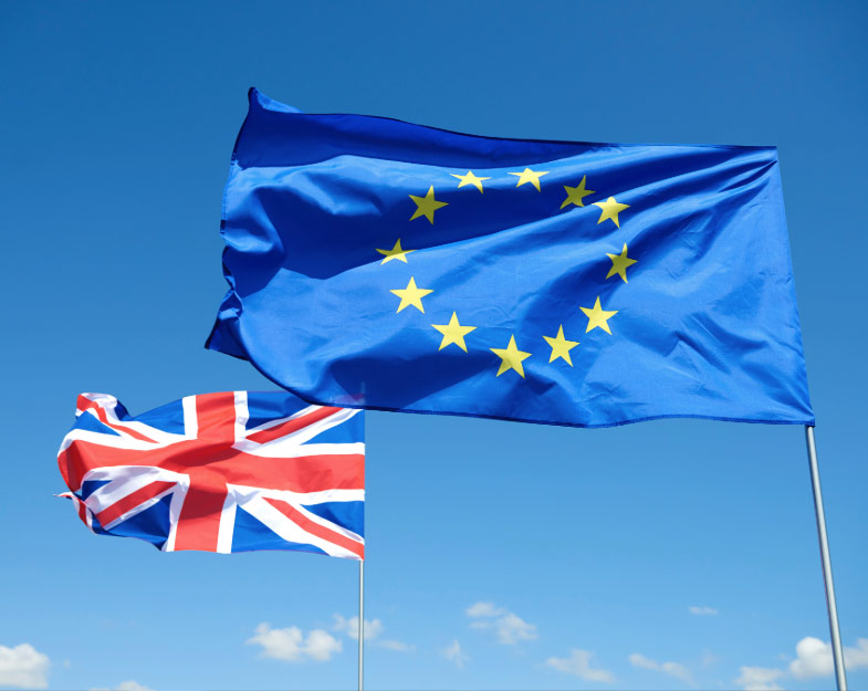 EU and UK flags
