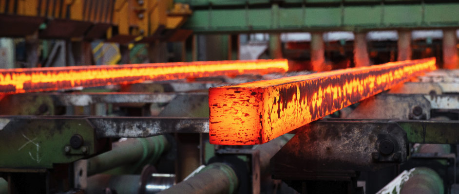 Steel bar heated
