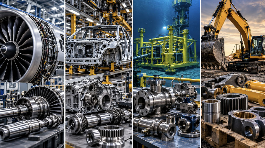 Engineering steel applications - photo montage